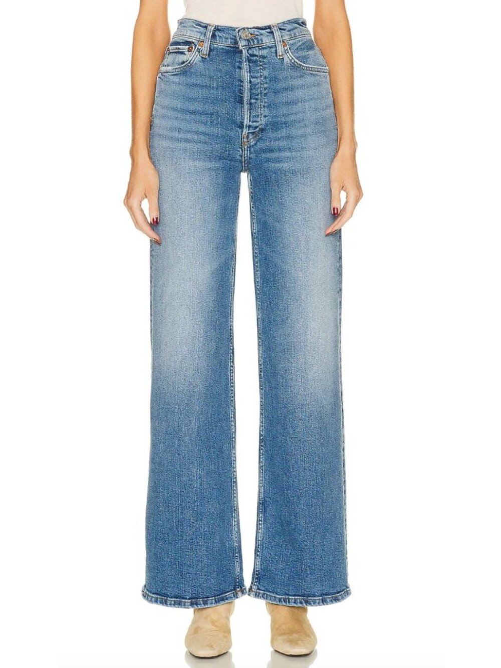 RE/DONE 70's Ultra High Rise Wide Leg in Indigo Storm Size 26